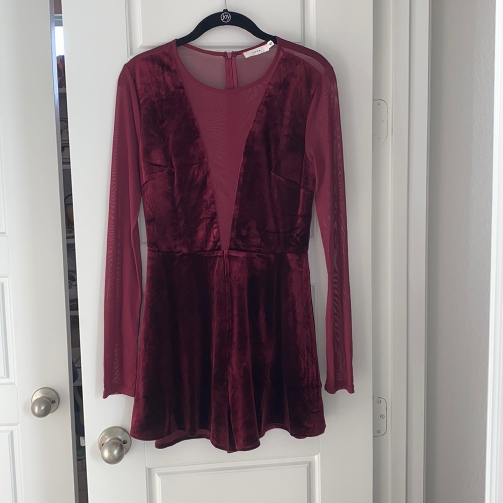 Sheer and Velvet Romper